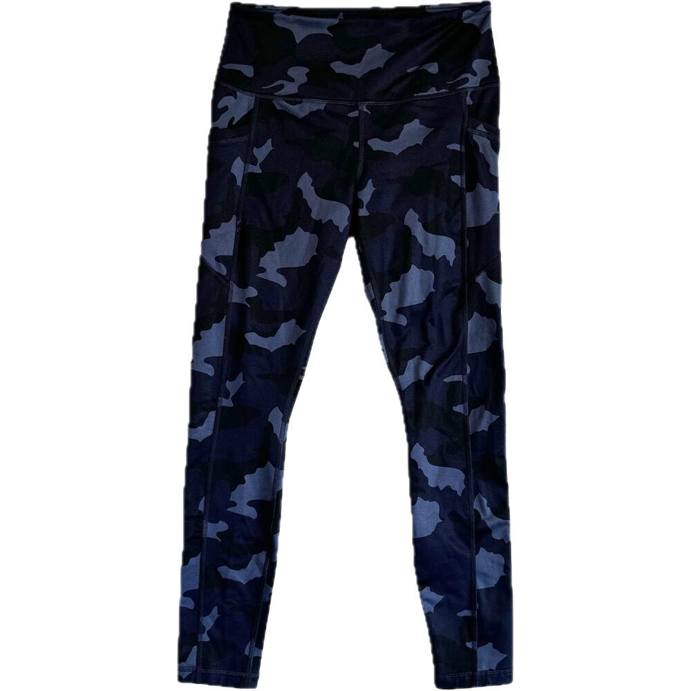 VELOCITY Blue and Black Camo Ankle Length Leggings Women's Size M